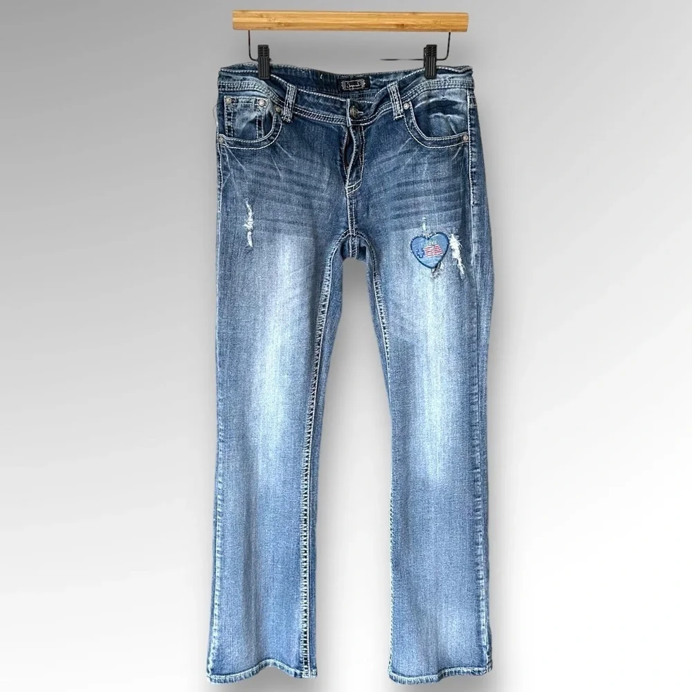 Shyanne Womens Bootcut Mid Rise Jeans Sz 33